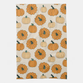 Fall pumpkrydda färg höstpumpor Thanksgi Kökshandduk