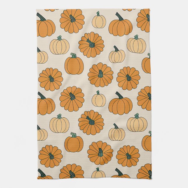 Fall pumpkrydda färg höstpumpor Thanksgi Kökshandduk (Vertikal)