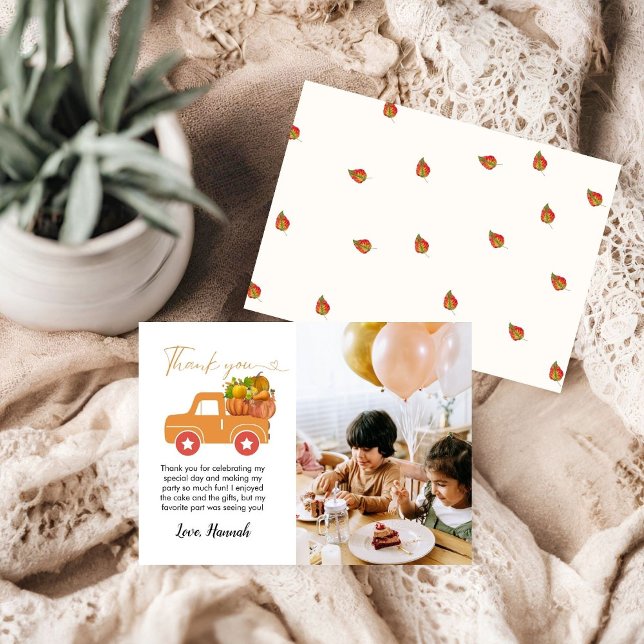 Fall pumpor födelsedagskalenskort tack meddelande (Skapare uppladdad)