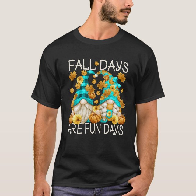 Fall Quote With Cute Autumn Leaves For Womens Gnom T Shirt (Framsida)