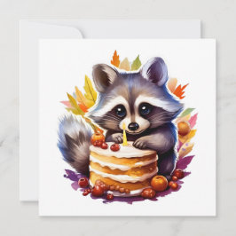 Fall Raccoon med 1:e födelsedagstårkaka