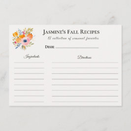 Fall Recipe Card – Watercolor Kitchen  Meddelande