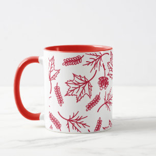 Fall Red Löv kontur 2-ton Mugg