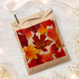 Fall Red Lövs Tack Favor Bags