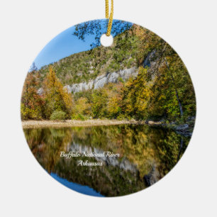 Fall Reflection Buffalo River Circle Ornament