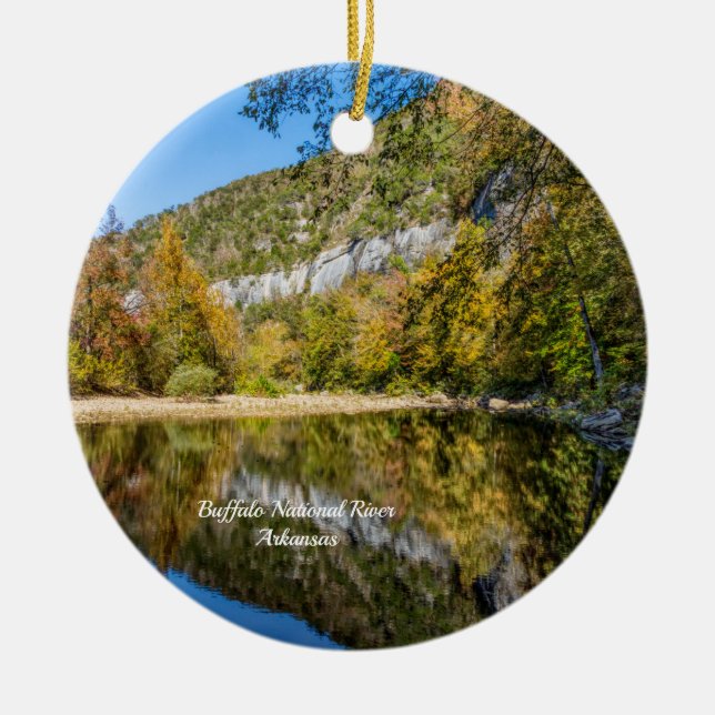 Fall Reflection Buffalo River Circle Ornament (Framsidan)