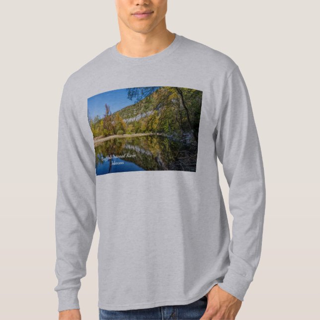 Fall Reflection Buffalo River Långärmad Shirt T Shirt (Framsida)