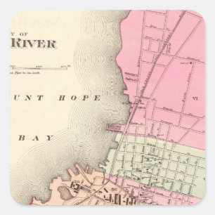 Fall River Fyrkantigt Klistermärke