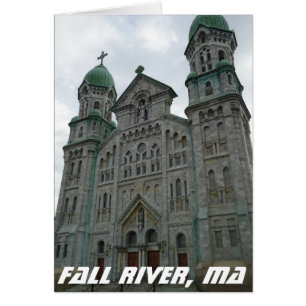 Fall River, Mass Gothic Church Greeting Card Hälsningskort