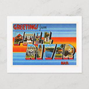 Fall River Massachusetts MORSA Old Travel Souvenir Vykort