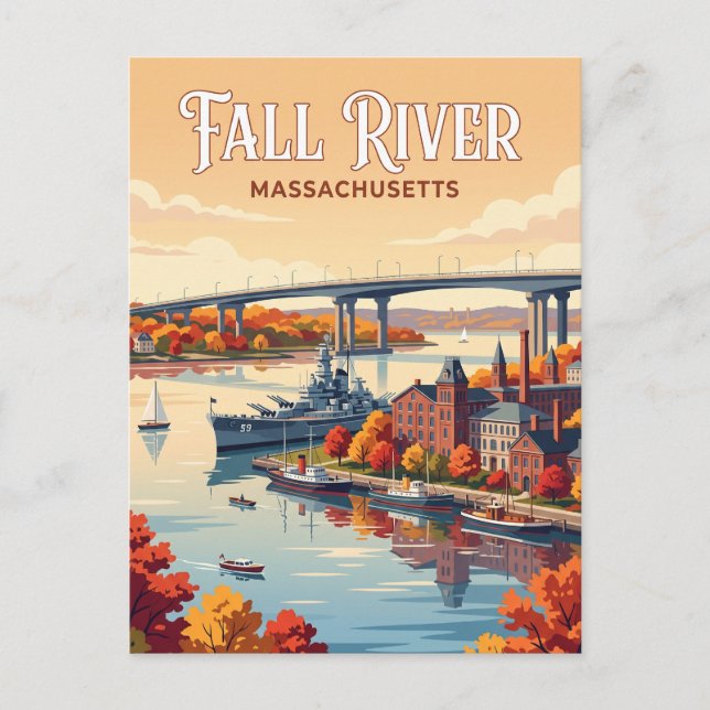Fall River, Massachusetts Vykort (Framsida)