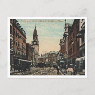 Fall River MORSA, North Main St View 1910 Vykort