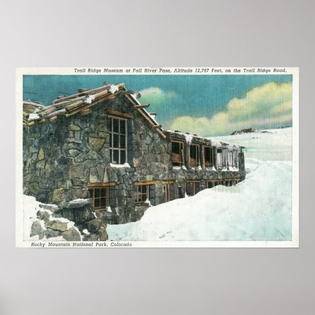 Fall River Pass Trail Ridge Museum Bldg Poster (Framsidan)