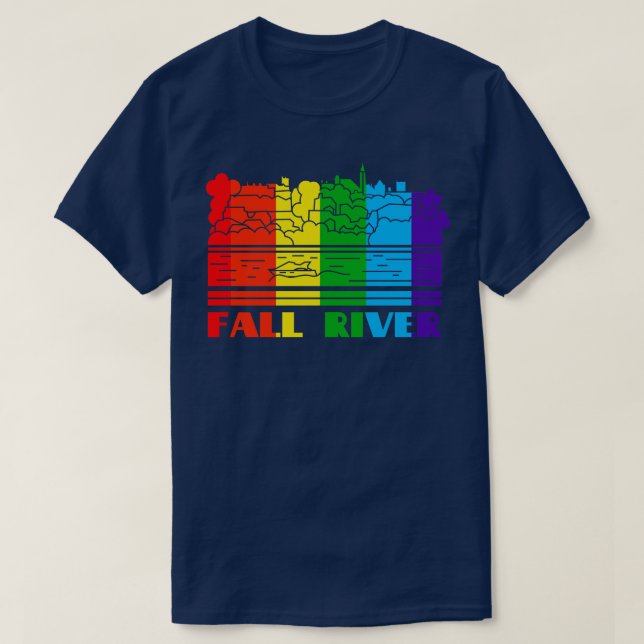 Fall River Pride Fall River LGBT Gift HGBTQ Suppo T Shirt (Design framsida)
