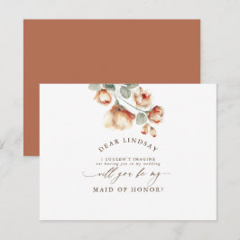 Fall Ro Blommigt Bridesmaid - Maid of honor Inbjudningar
