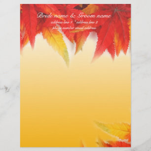 Fall röd maple löv letterhead med namn brevhuvud
