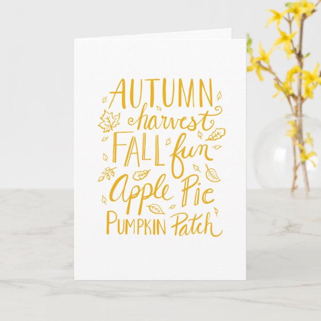 Fall Roligt Card Kort (Gul blomma)