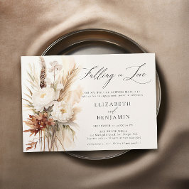 Fall Romantic Bouquet Boho Peony Förlovningsfest Inbjudningar