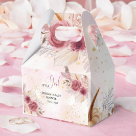 Fall Rosa Pumpkin Blommigt Girl Baby dusch Favor Presentaskar
