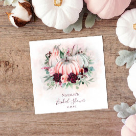 Fall Rosa Pumpkin & Burgundy Blommigt Möhippa Pappersservett