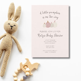 Fall Rosa Pumpkin Girl Baby Shower-inbjudan Inbjudningar