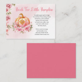 Fall Rosa Pumpkin Girl Bokar för Baby Card Visitkort