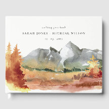 Fall Rust Orange Mountain Träd Foliage Bröllop