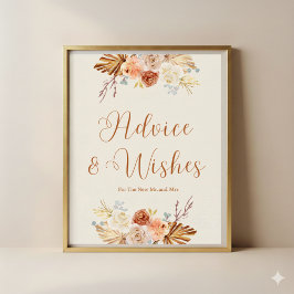 Fall Rustic Advice and Wishes For Newlyweds Poster