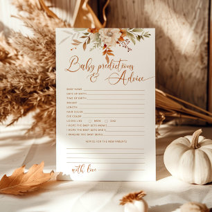 Fall Rustic Baby-förutsägelser och rådgivningskort