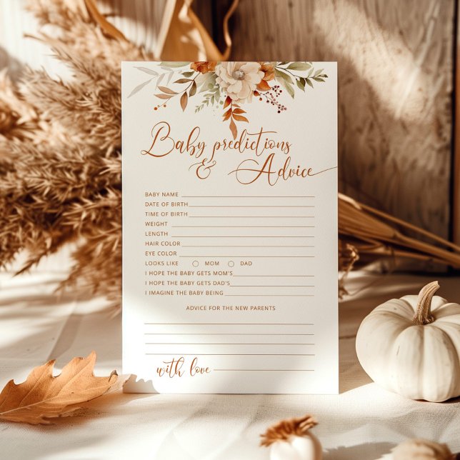 Fall Rustic Baby-förutsägelser och rådgivningskort (Skapare uppladdad)