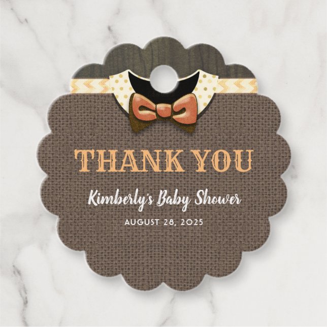 Fall Rustic Baby Shower-Tack Gåvor Etiketter (Framsida)