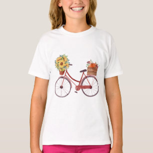 Fall. Rustic Bicycle med solblommor T Shirt