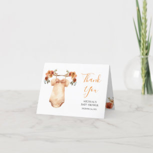 Fall Rustic Blommigt-Barnkläder, babyvisningsprogr Tack Kort