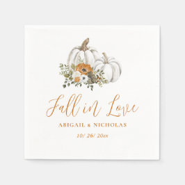 Fall Rustic Blommigt Pumpkin Bröllop Napkins Pappersservett