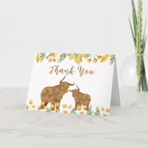 Fall Rustic Boho Highland Cow Baby Shower Tack Kort