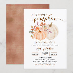 Fall Rustic Boho Pumpkin Baby Shower-inbjudan Inbjudningar