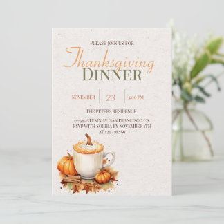 Fall Rustic Boho Pumpkin Spice Thanksgiving Middag Inbjudningar