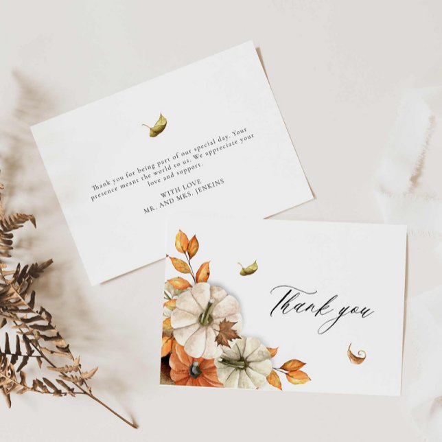 Fall Rustic Bröllop Tack Kort (Fall Boho Wedding Thank you card)