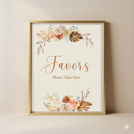 Fall Rustic Favors Please Take One Bridal Shower Poster