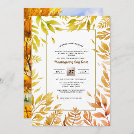 Fall Rustic liggande | Thanksgiving för Fall Folia Inbjudningar