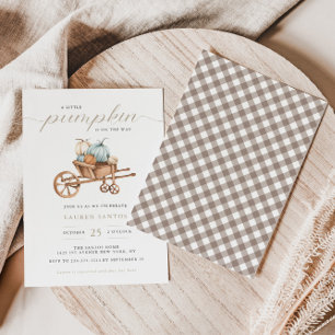 Fall Rustic - Little Pumpkin Baby Shower Inbjudningar