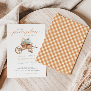Fall Rustic - Little Pumpkin Baby Shower Inbjudningar