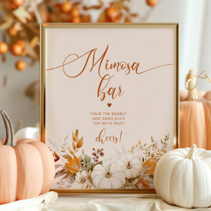 Fall rustic mimosa pub poster