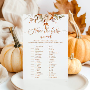 Fall Rustic Namn, babyduschspelet baby djur