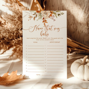 Fall Rustic Namn den där sång babyduschspelet