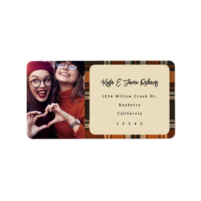 Fall Rustic Pput-höstfoto för Anpassningsbarna Adr Adressetikett (Framsidan)