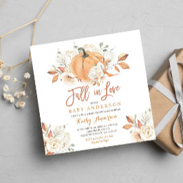 Fall Rustic Pumpkin Baby Shower Fall in Kärlek Inbjudningar