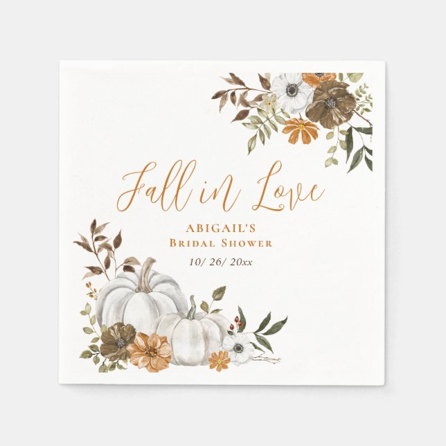 Fall Rustic Pumpkin-Möhippa Pappersservett (Framsidan)