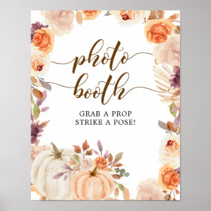 Fall Rustic Pumpkin Onederful Birthday Photo Booth Poster