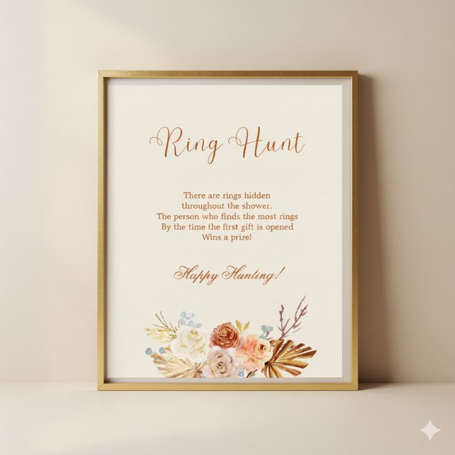 Fall Rustic Ring Hunt Bridal Shower Game Poster (Skapare uppladdad)